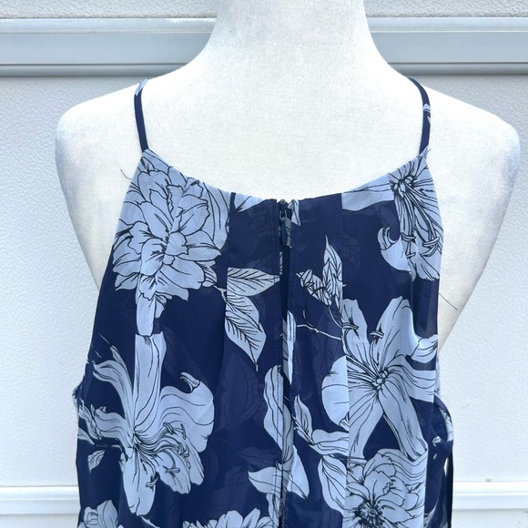 NEW Eliza J Dress Women Plus Sz 18 Floral Halter Blue Pleated Short Dressy Party - Picture 10 of 15